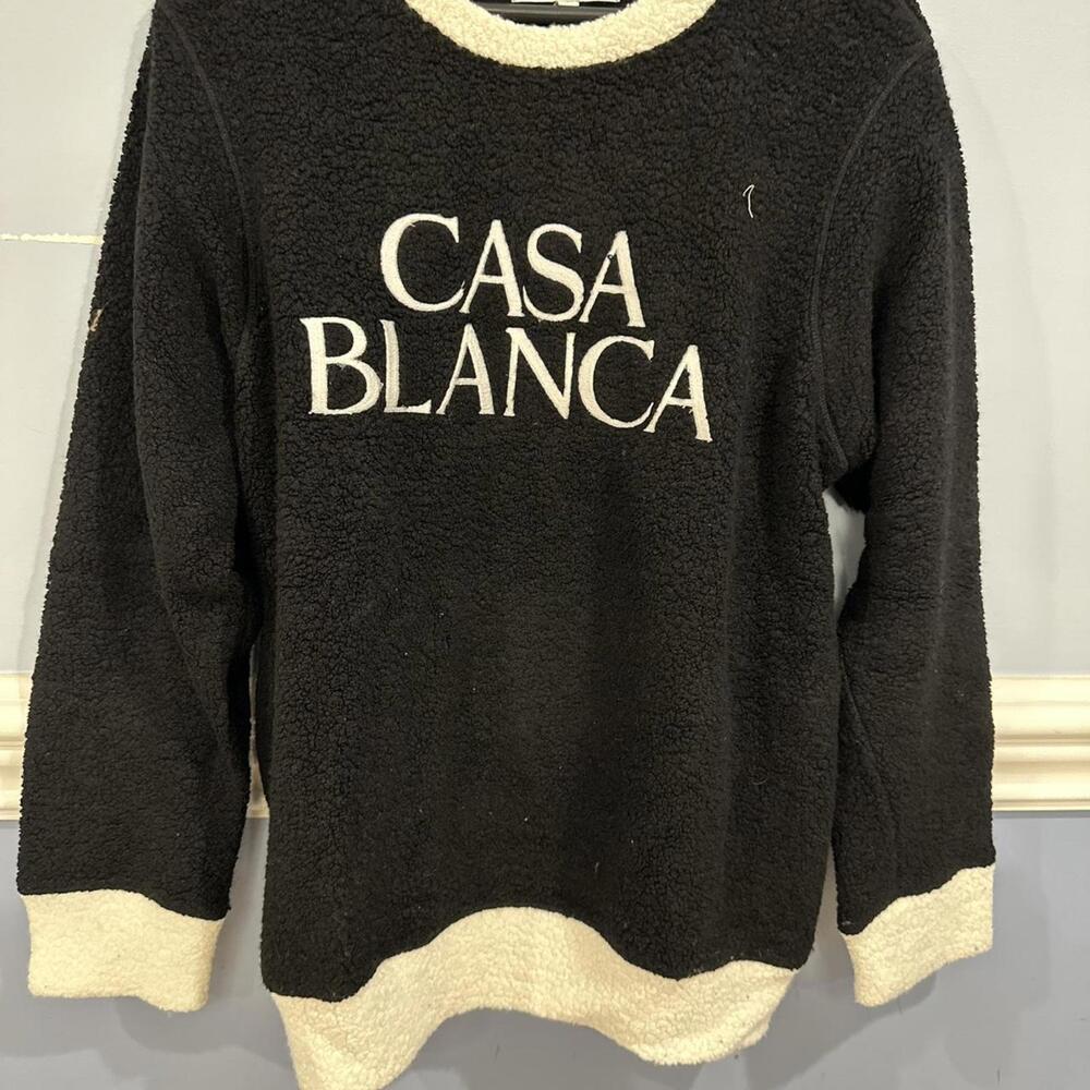 Black and white Casablanca Tennis Club crewneck sweatshirt (size L)